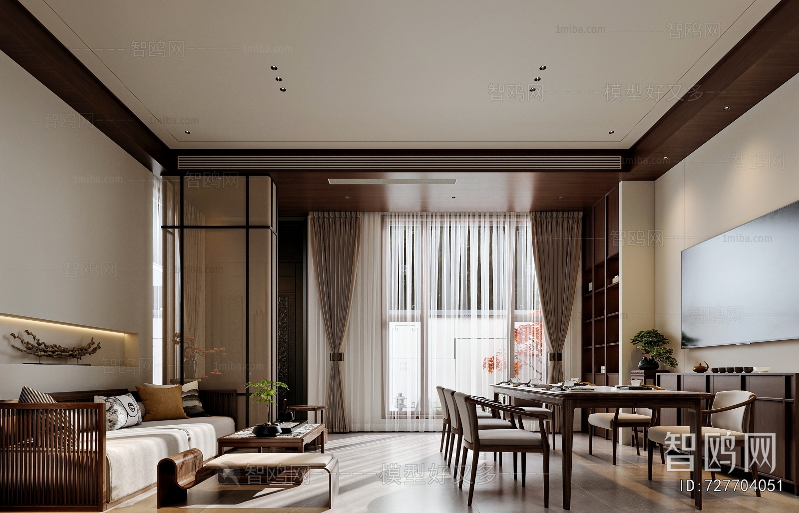 New Chinese Style A Living Room