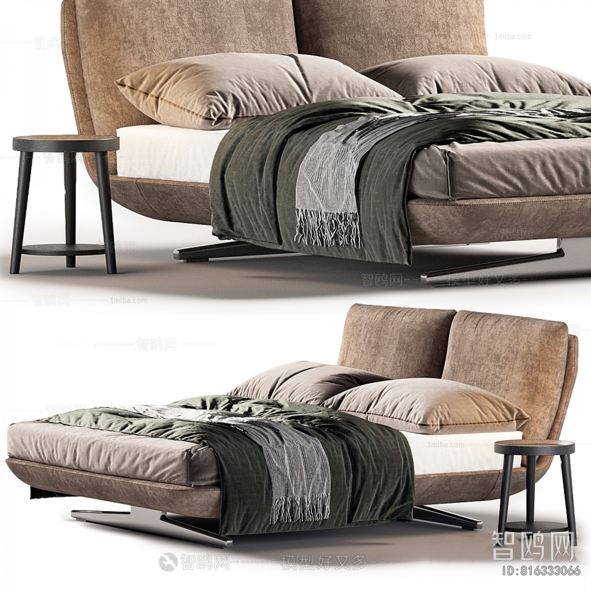 Wabi-sabi Style Double Bed