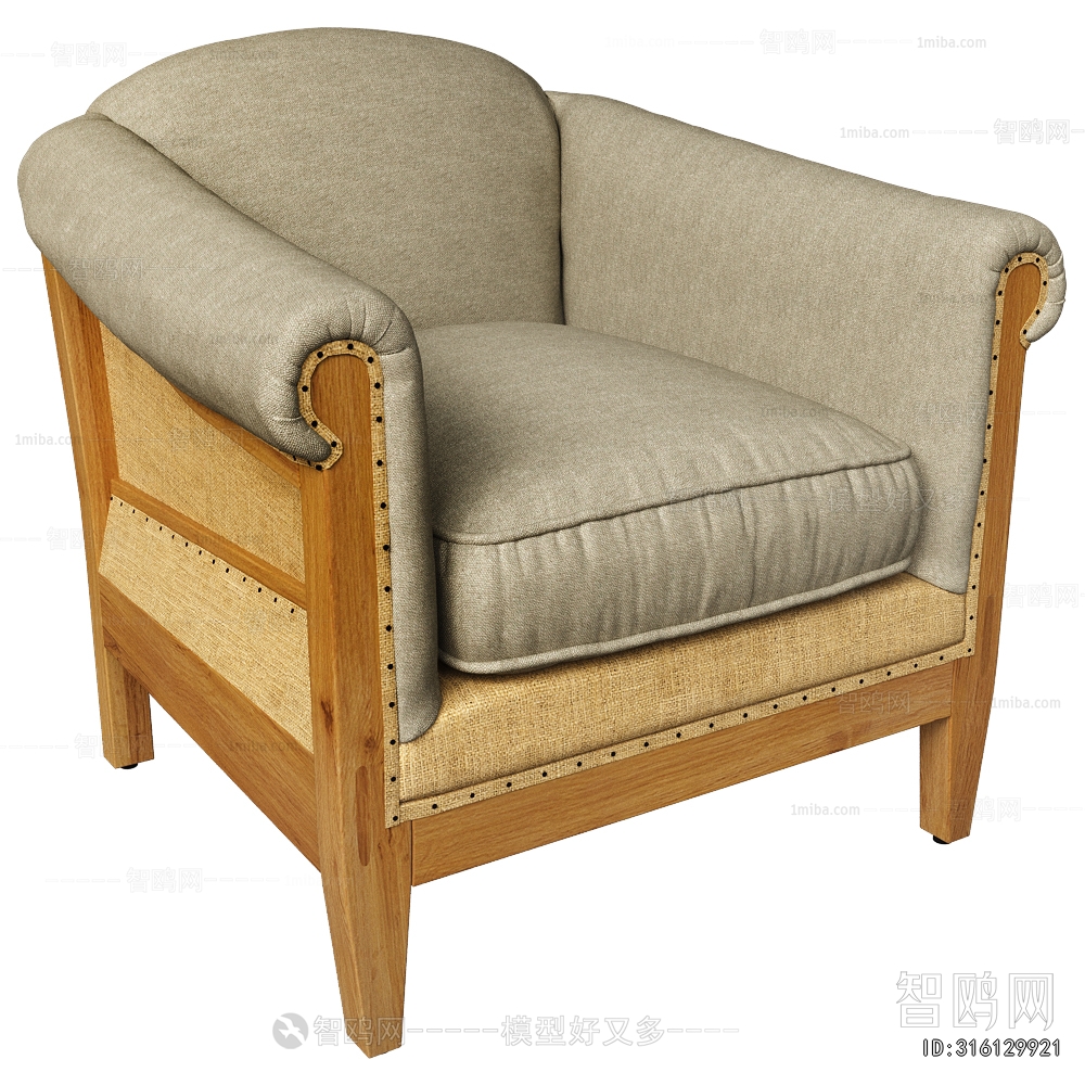 Simple European Style Single Sofa