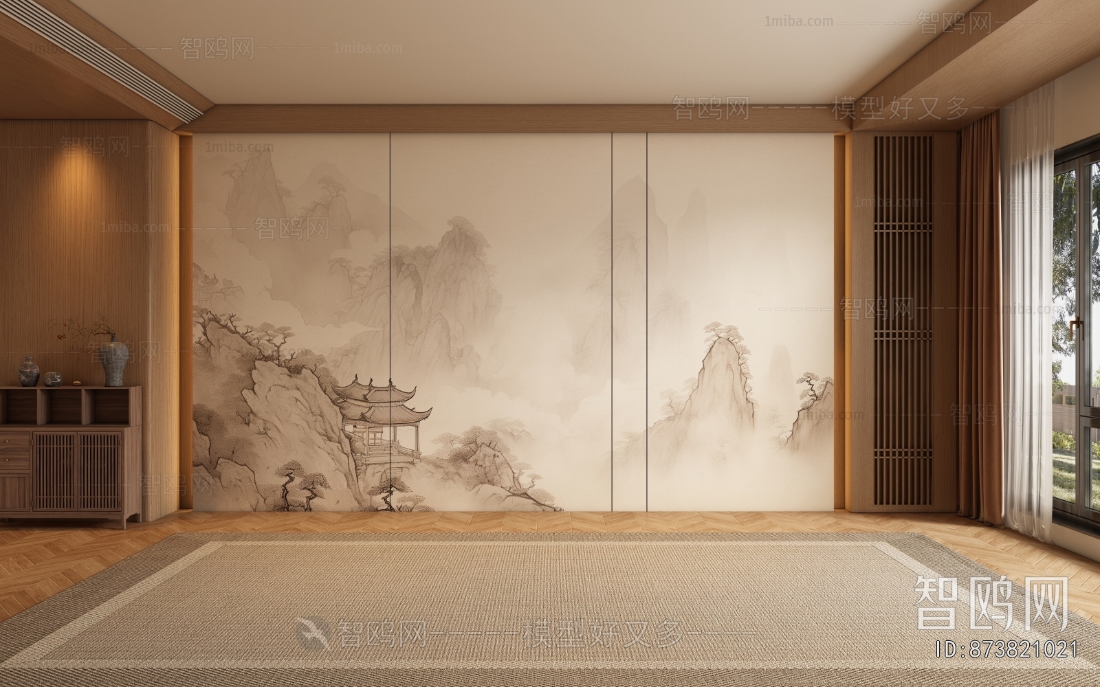 New Chinese Style TV Wall