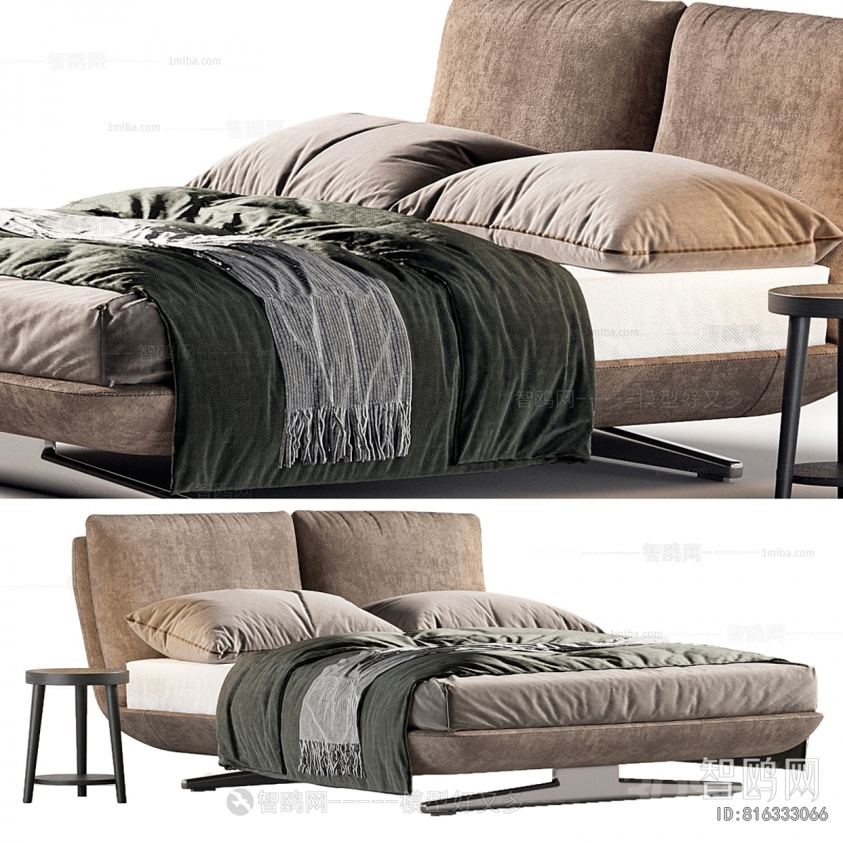 Wabi-sabi Style Double Bed