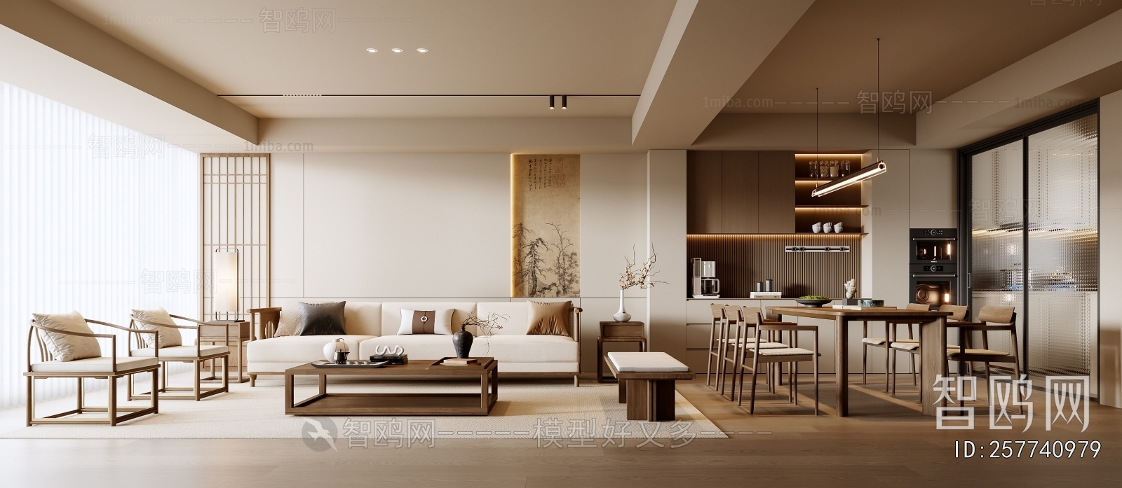 New Chinese Style A Living Room