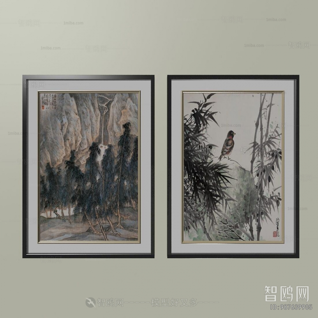 New Chinese Style Calligraphy And Painting
