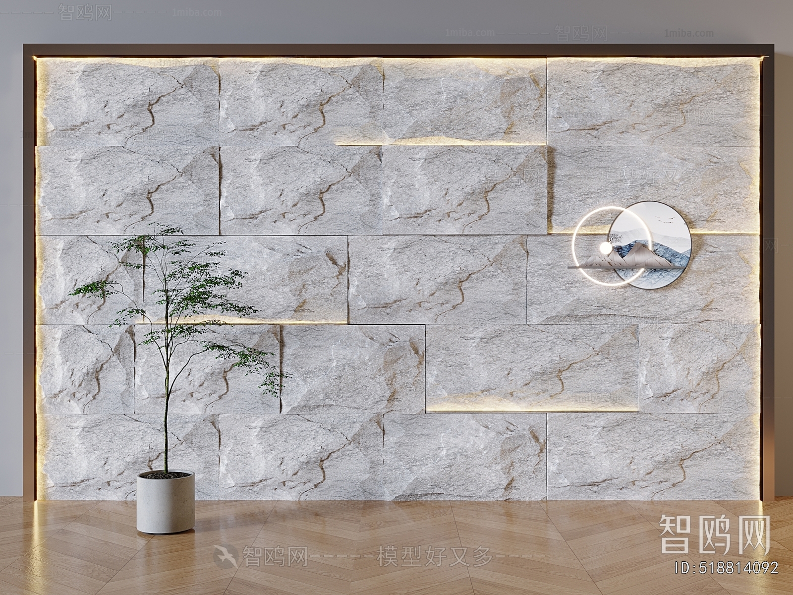 Simple European Style TV Wall