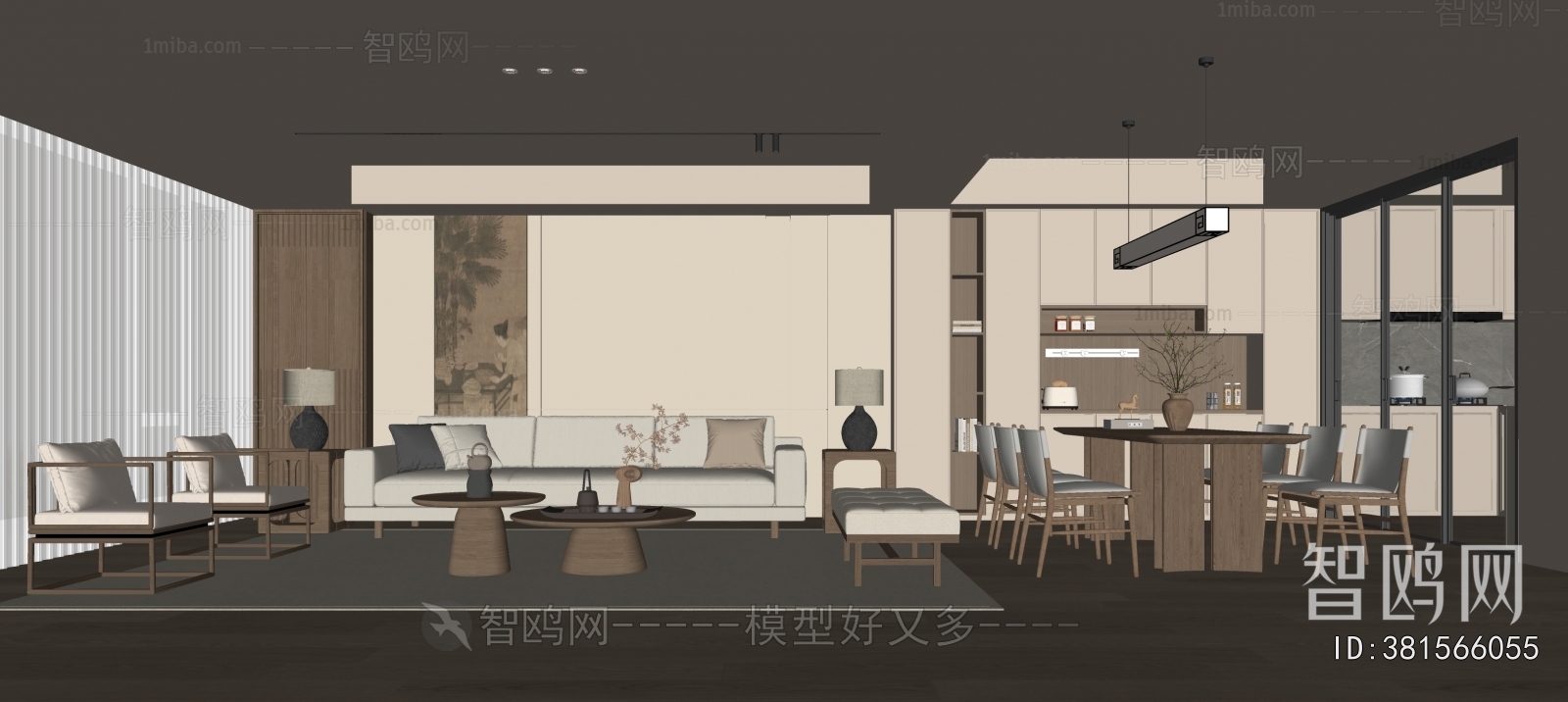 New Chinese Style A Living Room