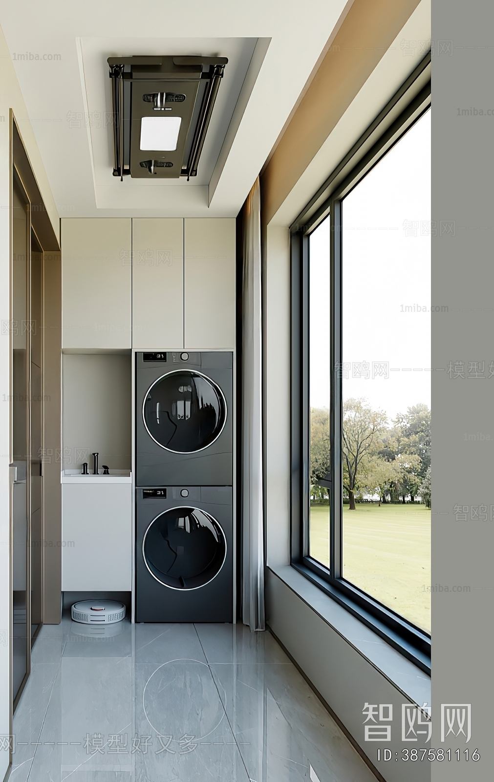Modern Balcony Laundry Room