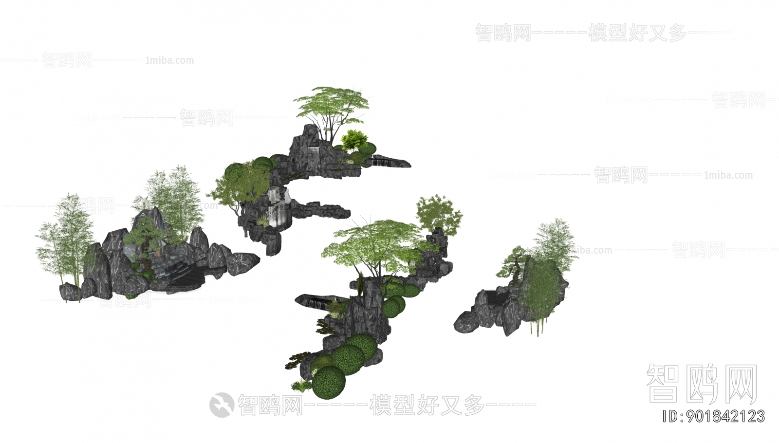 New Chinese Style Rockery Waterscape