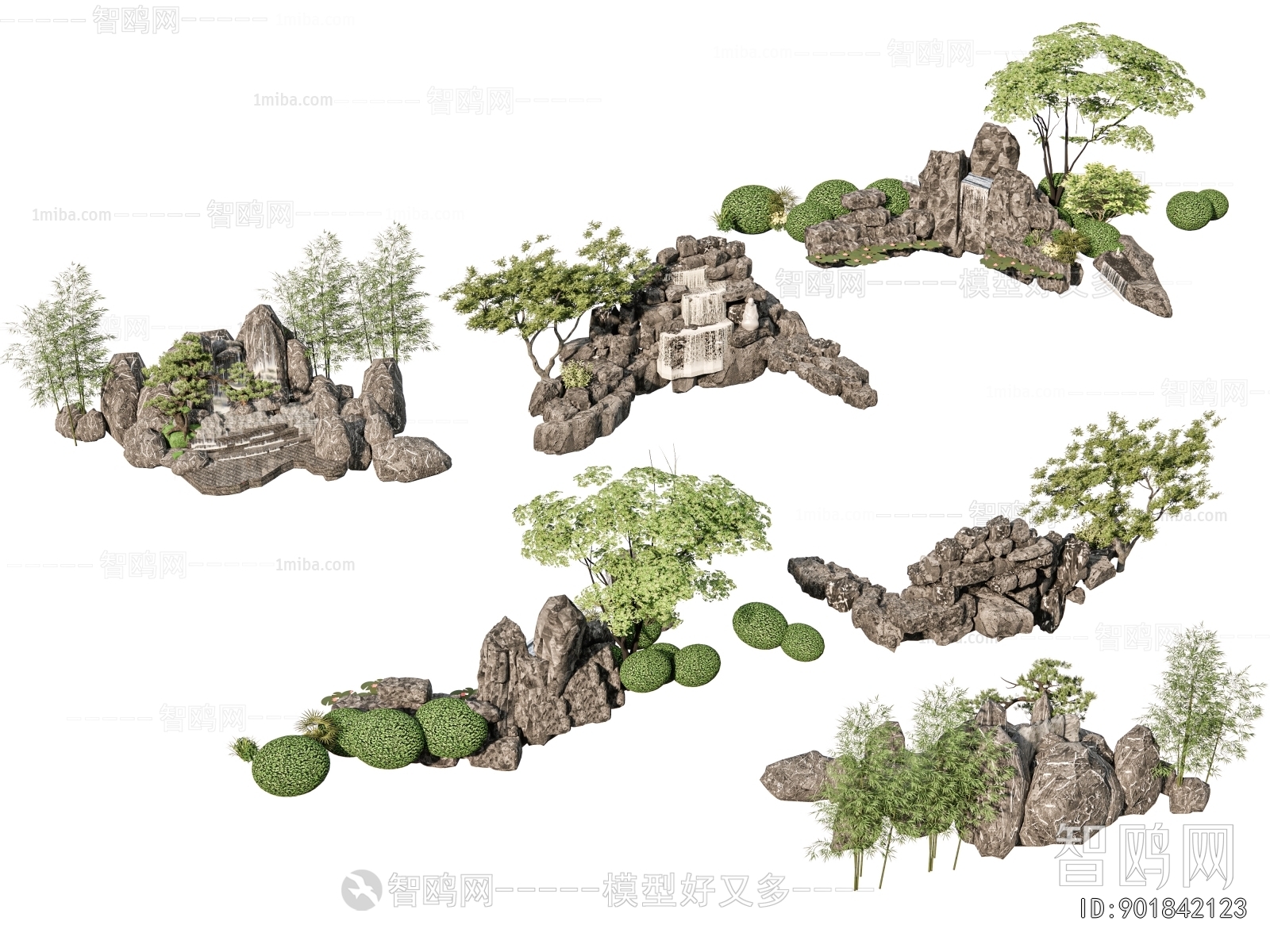New Chinese Style Rockery Waterscape