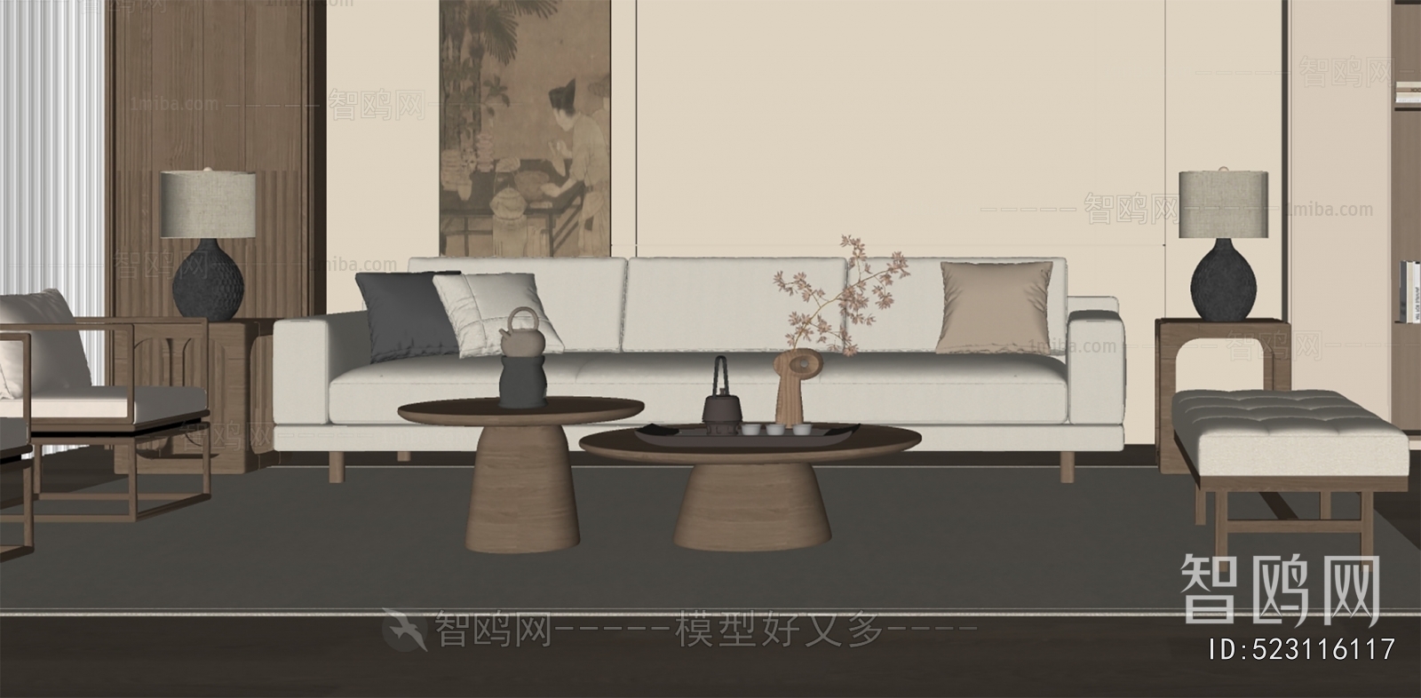 New Chinese Style Sofa Combination