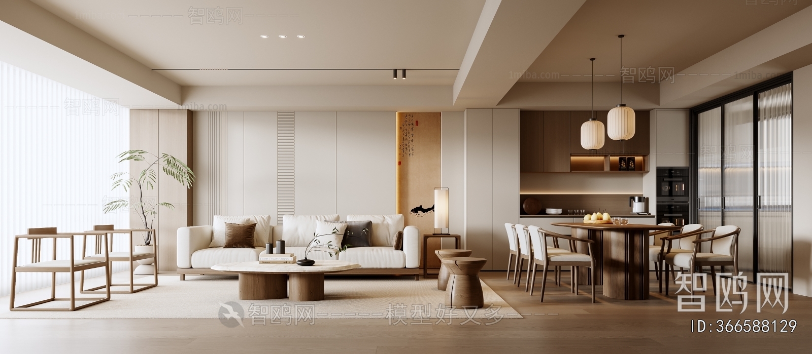 New Chinese Style A Living Room