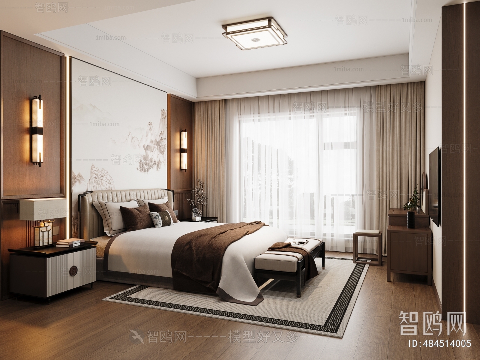 New Chinese Style Bedroom