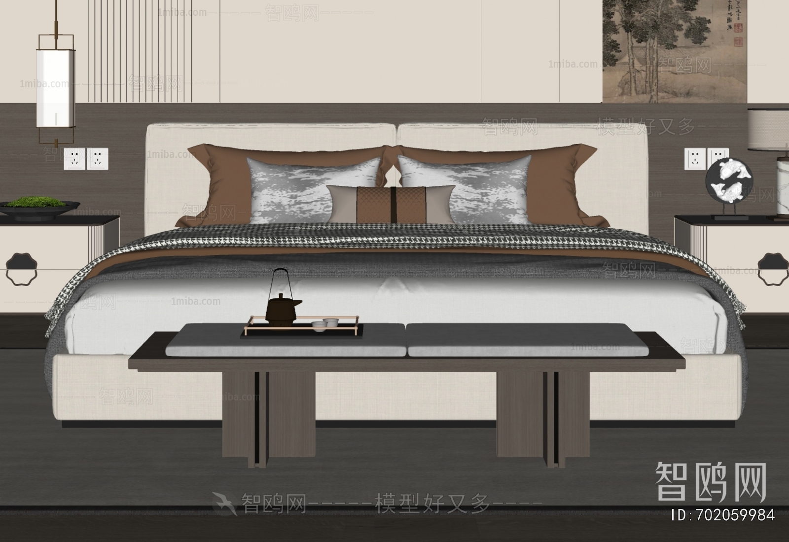 New Chinese Style Double Bed