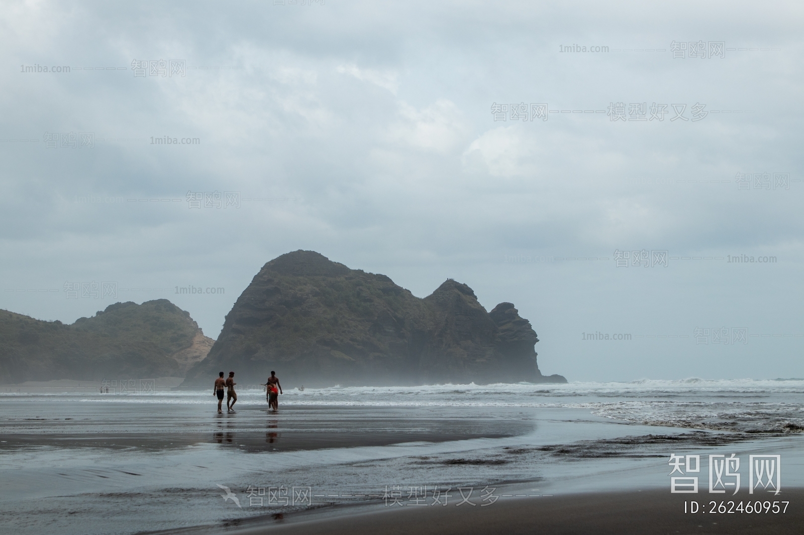 现代海边沙滩风景