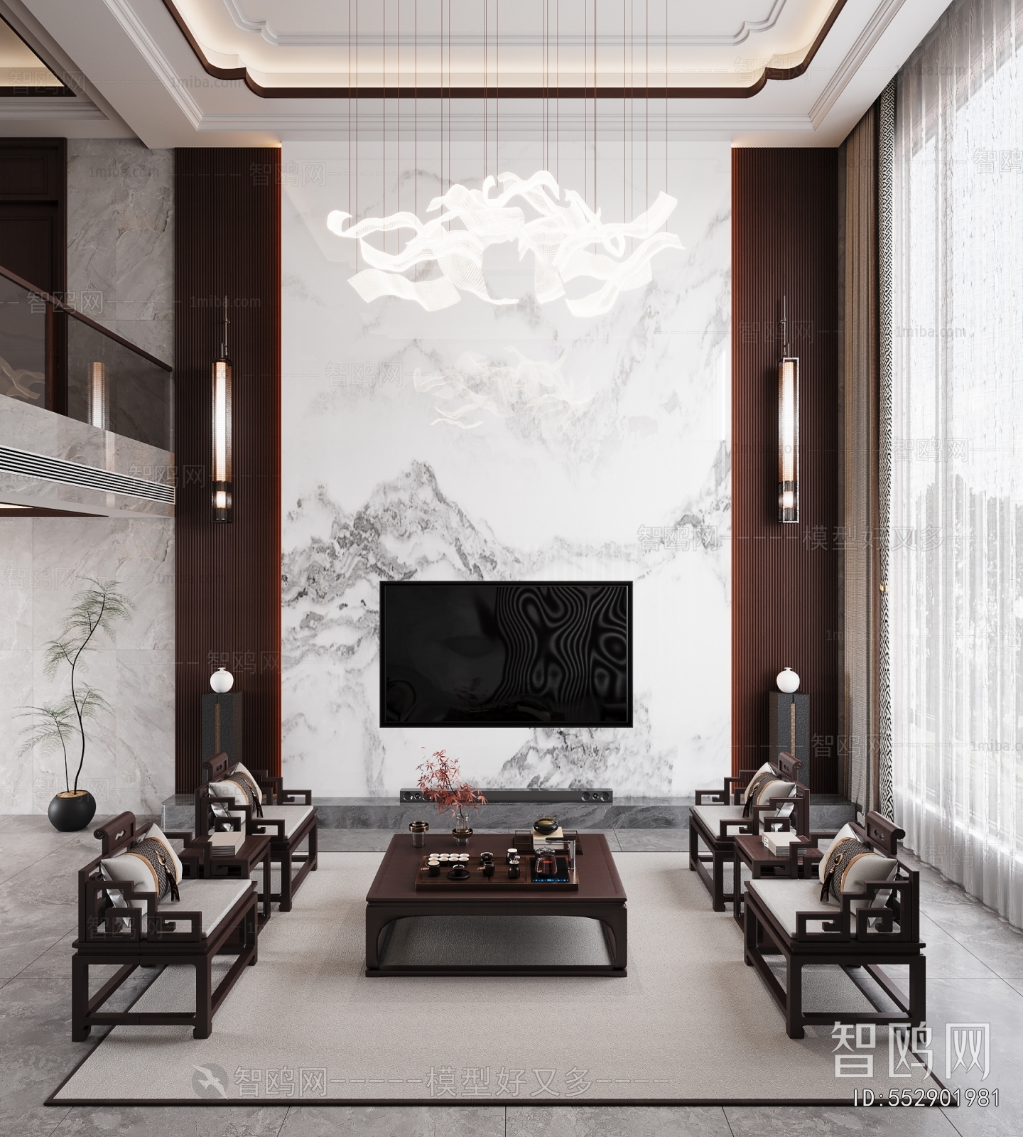 New Chinese Style A Living Room