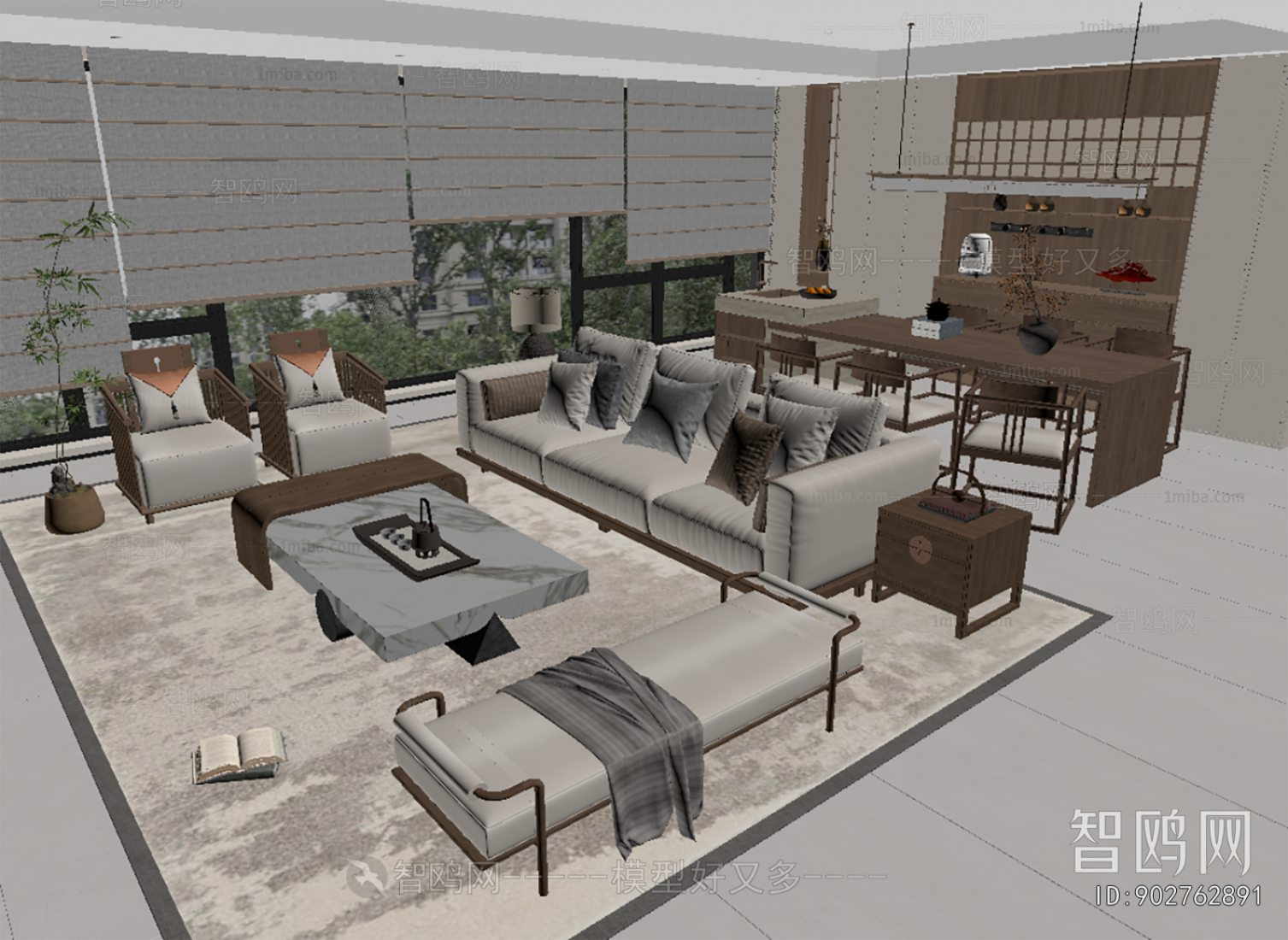 New Chinese Style A Living Room