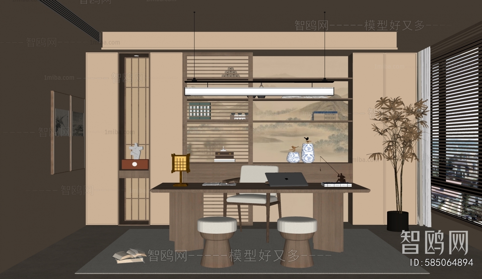 New Chinese Style Study Space
