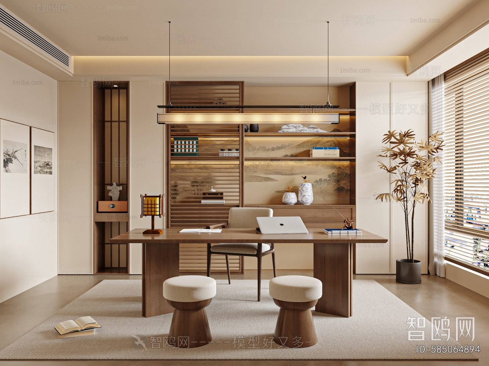 New Chinese Style Study Space