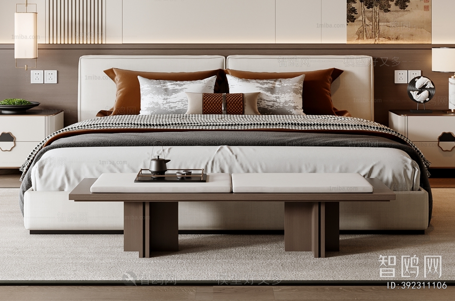 New Chinese Style Double Bed