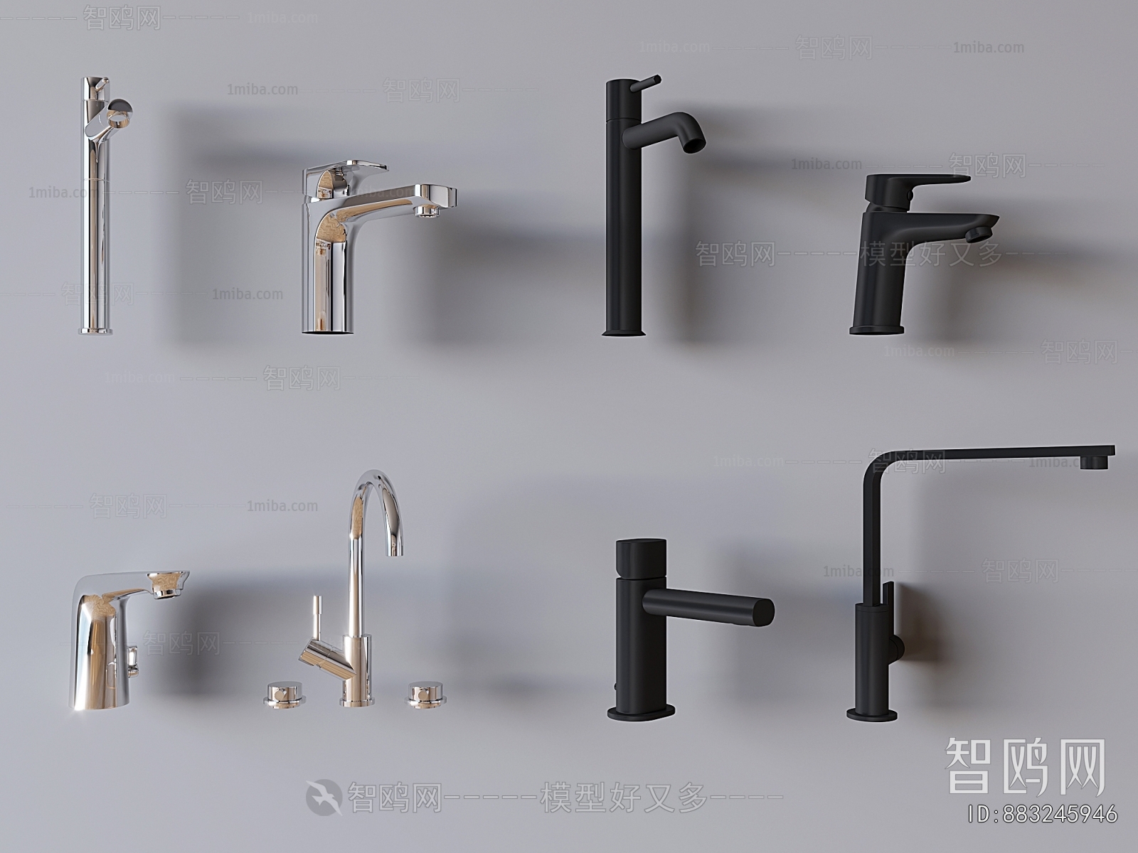 现代水龙头组合