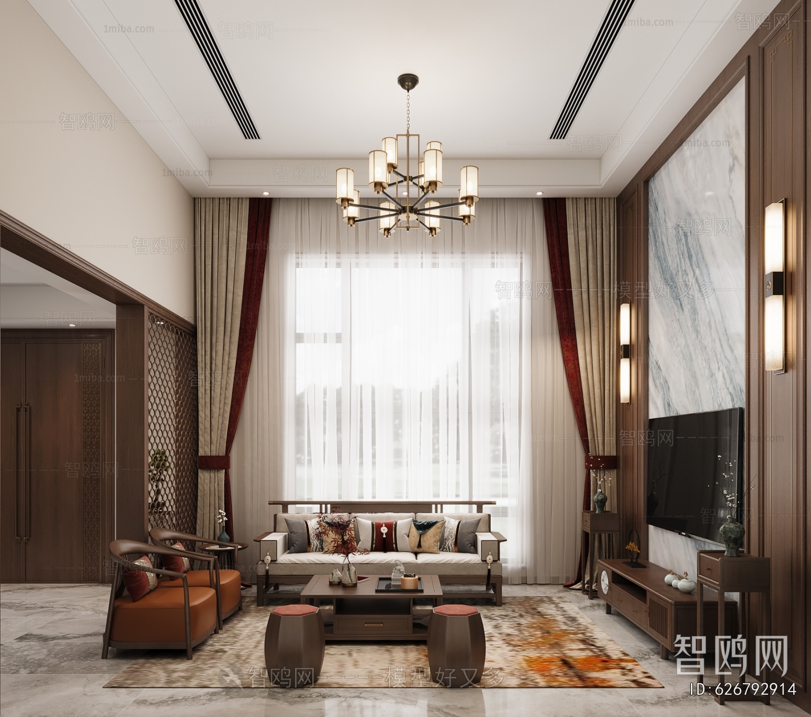 New Chinese Style A Living Room