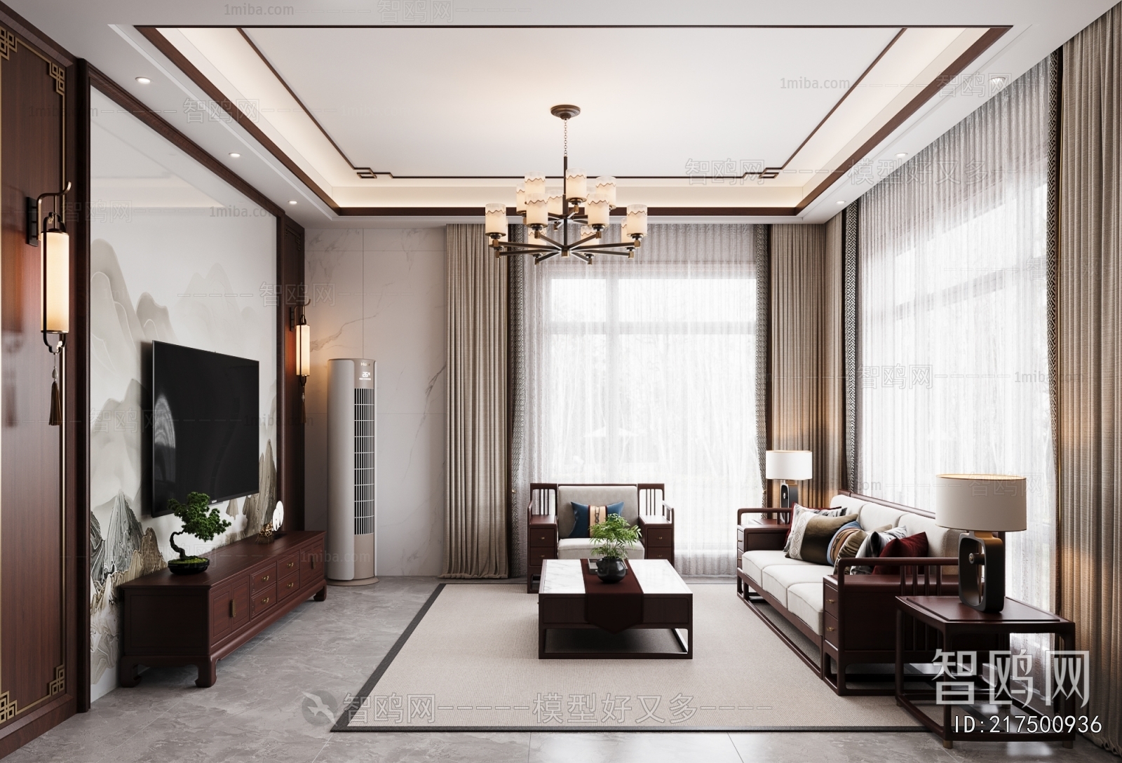 New Chinese Style A Living Room