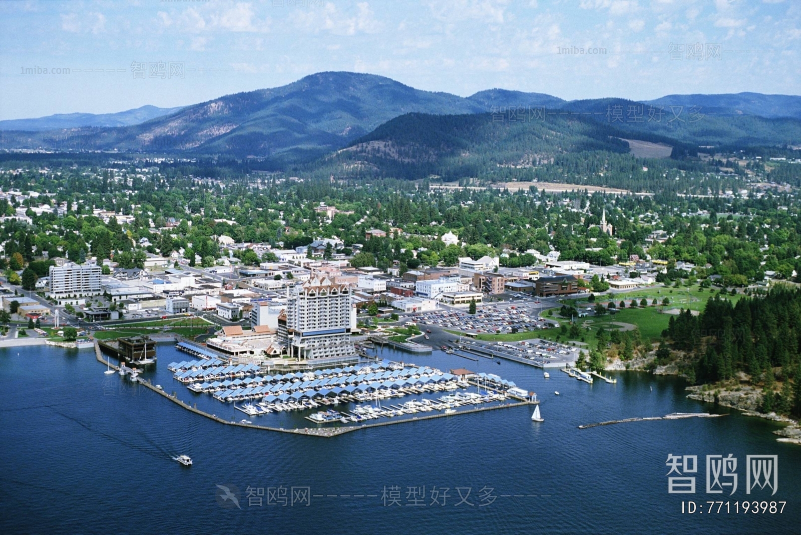 现代湖泊山水风景