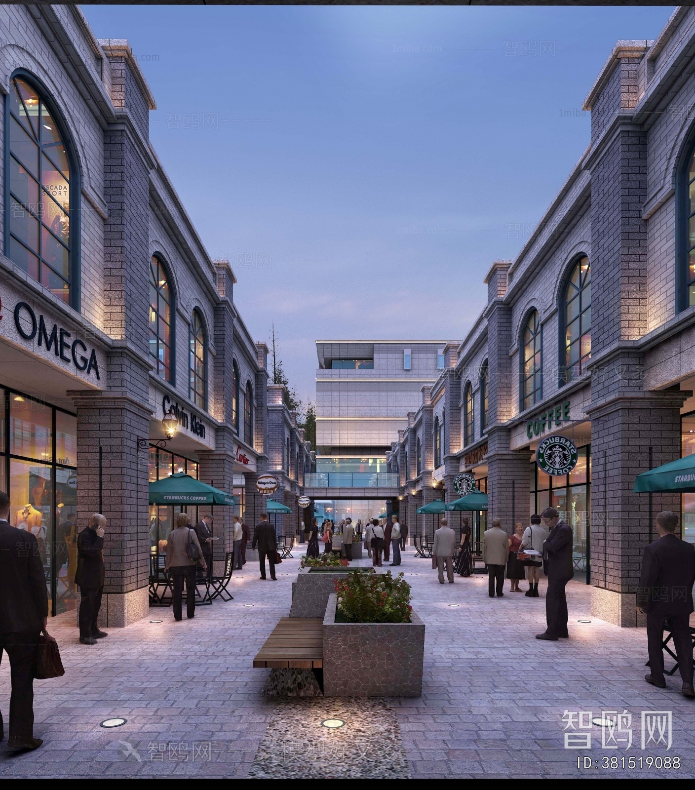 Simple European Style Commercial Street