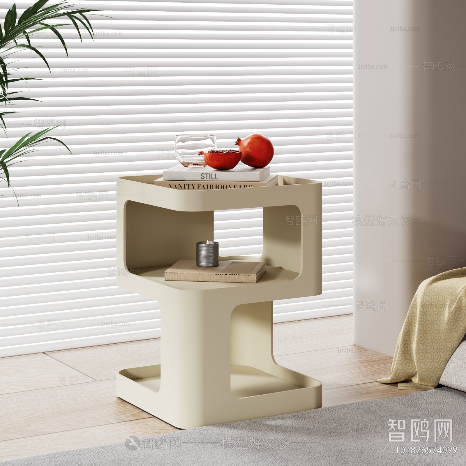 现代奶油风个性床头柜