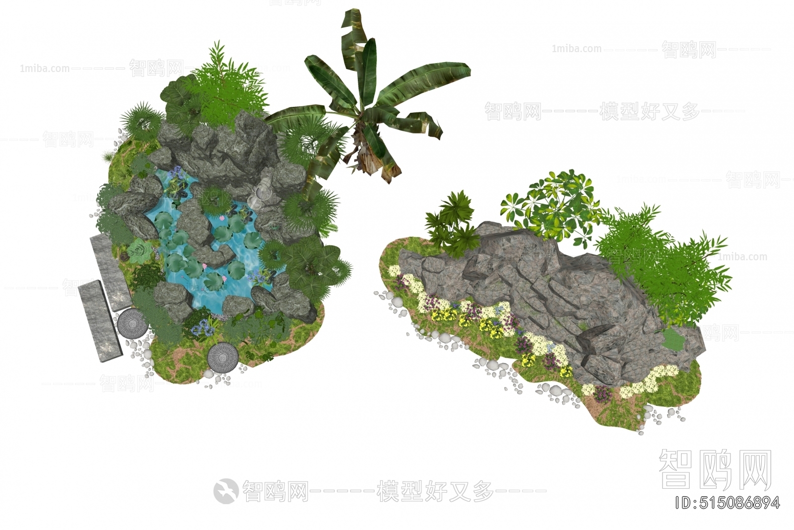 New Chinese Style Rockery Waterscape