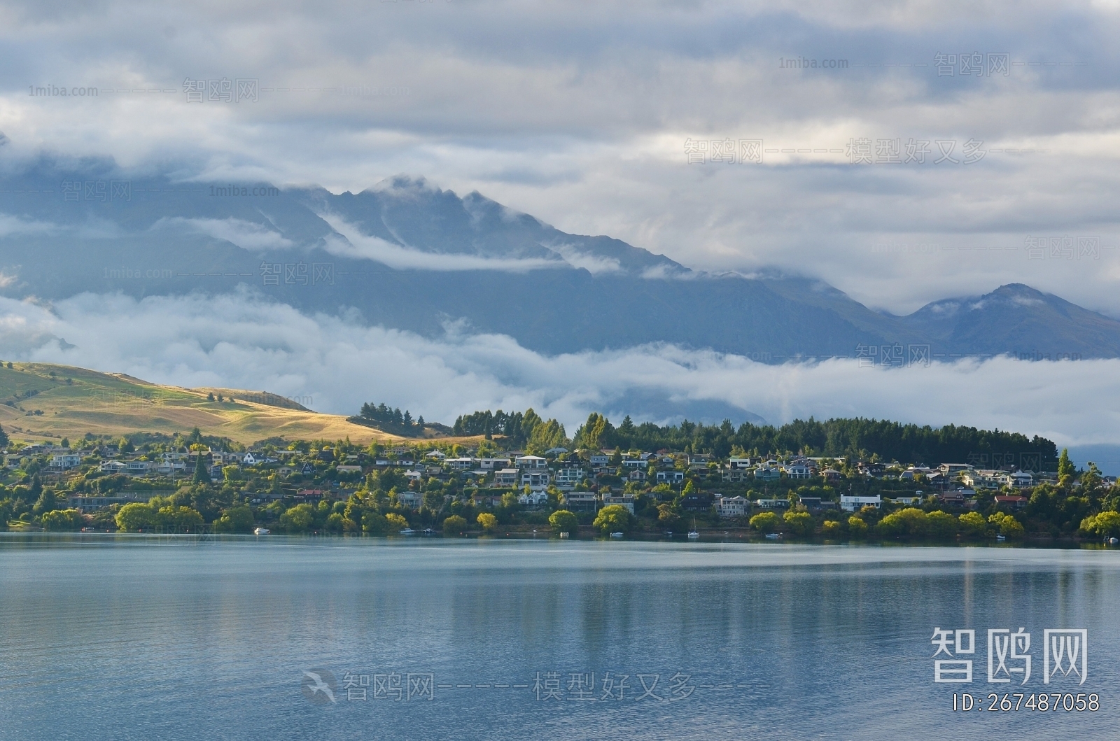 现代湖泊风景