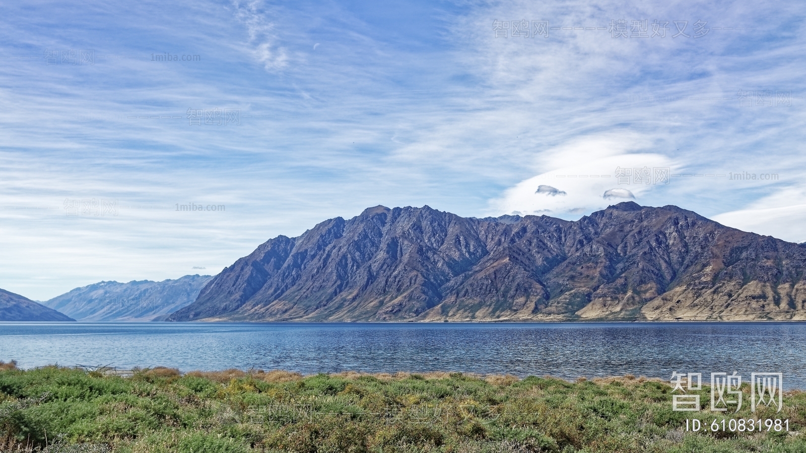 现代森林湖泊风景