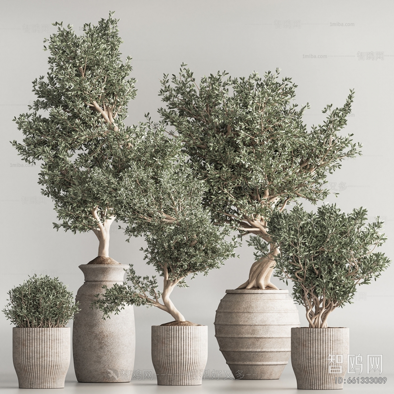 Modern Ground Green Plant Potted Plants