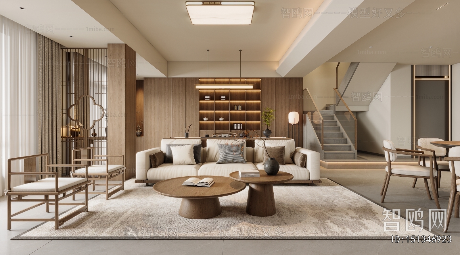 New Chinese Style A Living Room