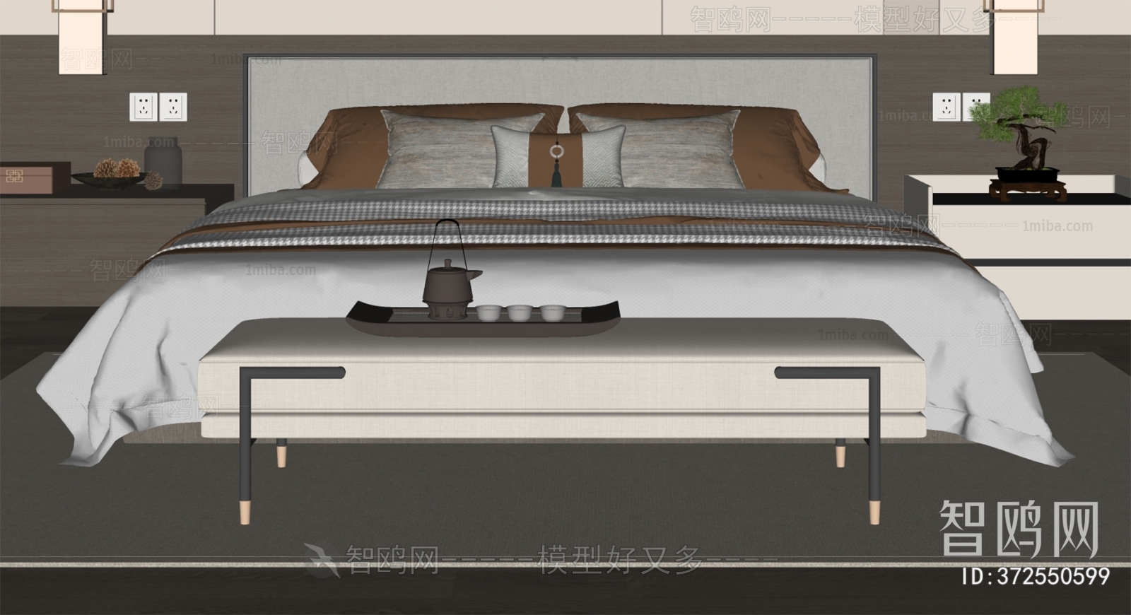 New Chinese Style Double Bed