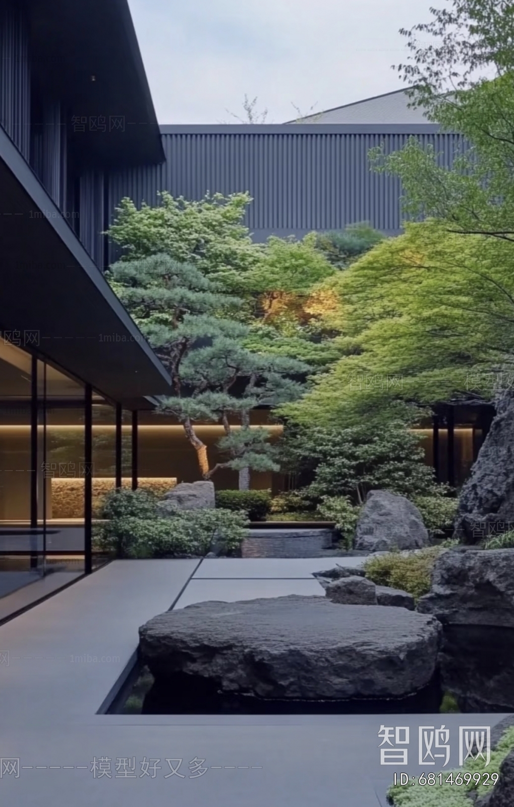 白天庭院外景