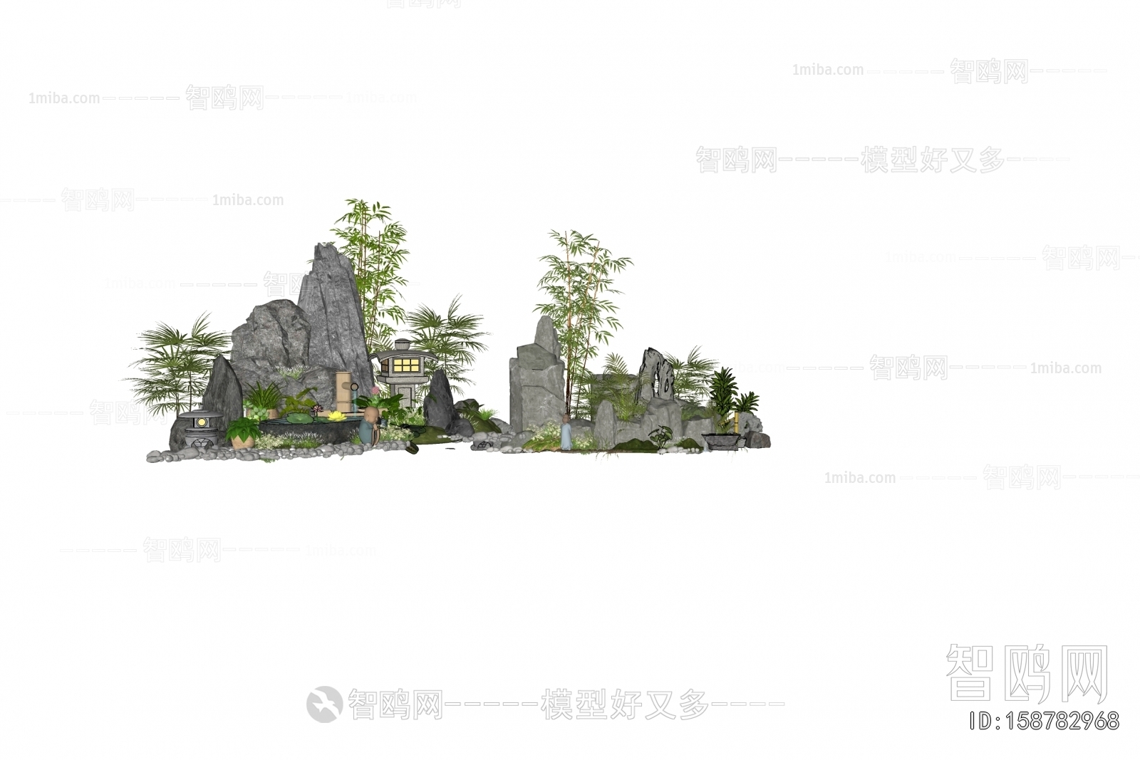 New Chinese Style Rockery Waterscape