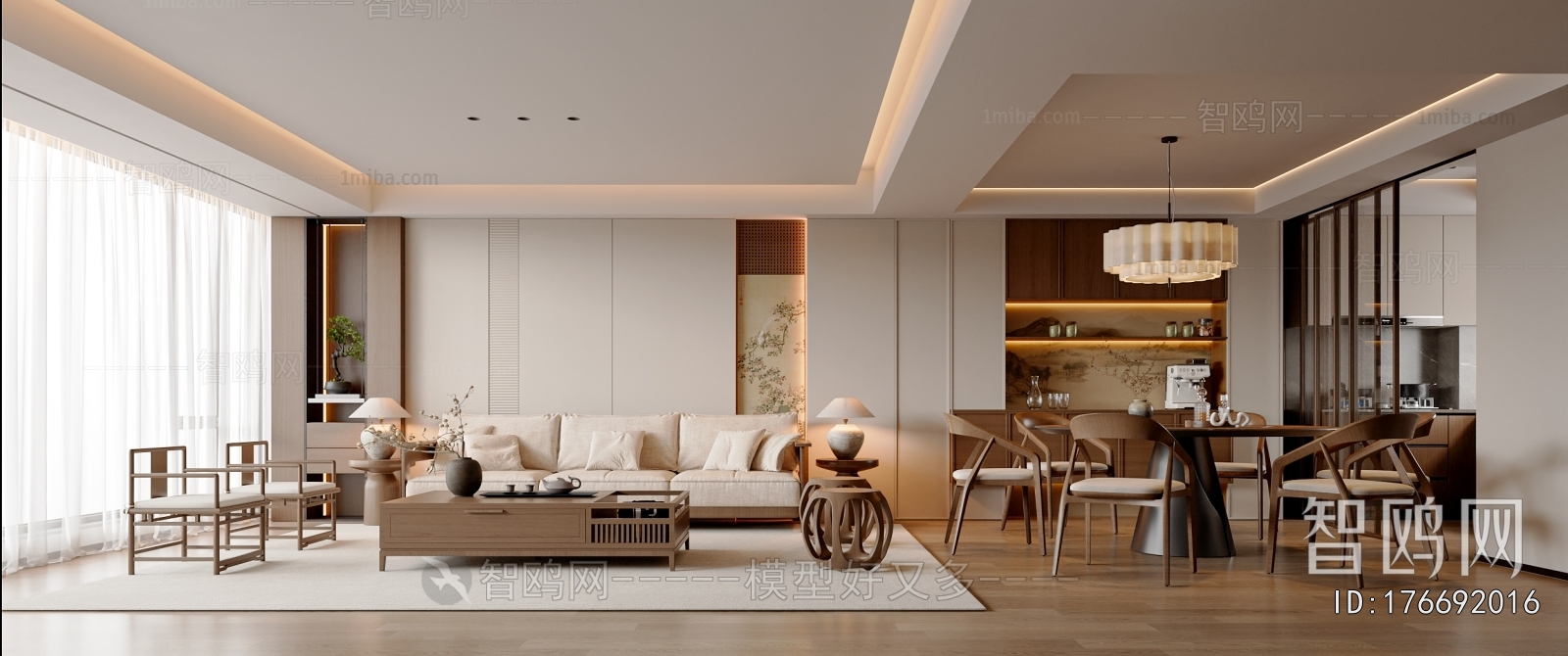 New Chinese Style A Living Room