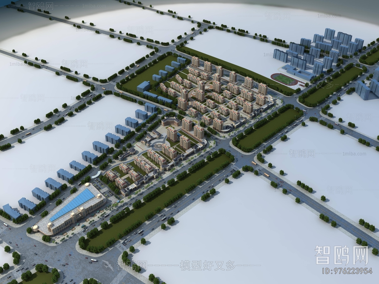 Modern Architectural Bird's-eye View Planning