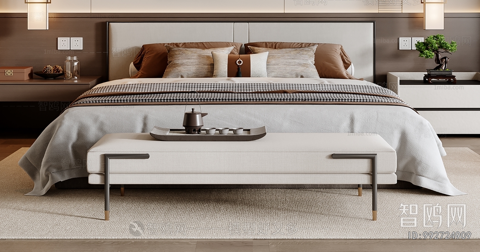 New Chinese Style Double Bed