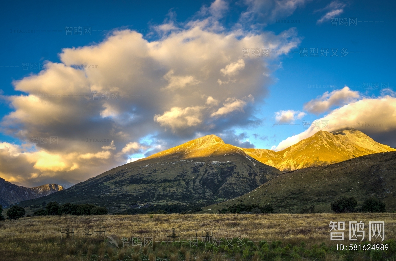 现代日照金山风景