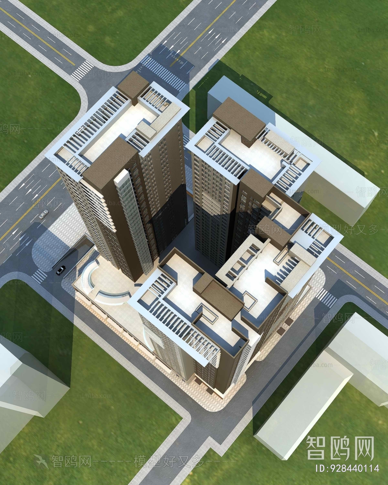 Modern Architectural Bird's-eye View Planning