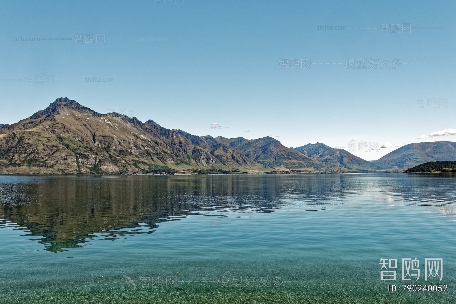 现代湖泊森林风景