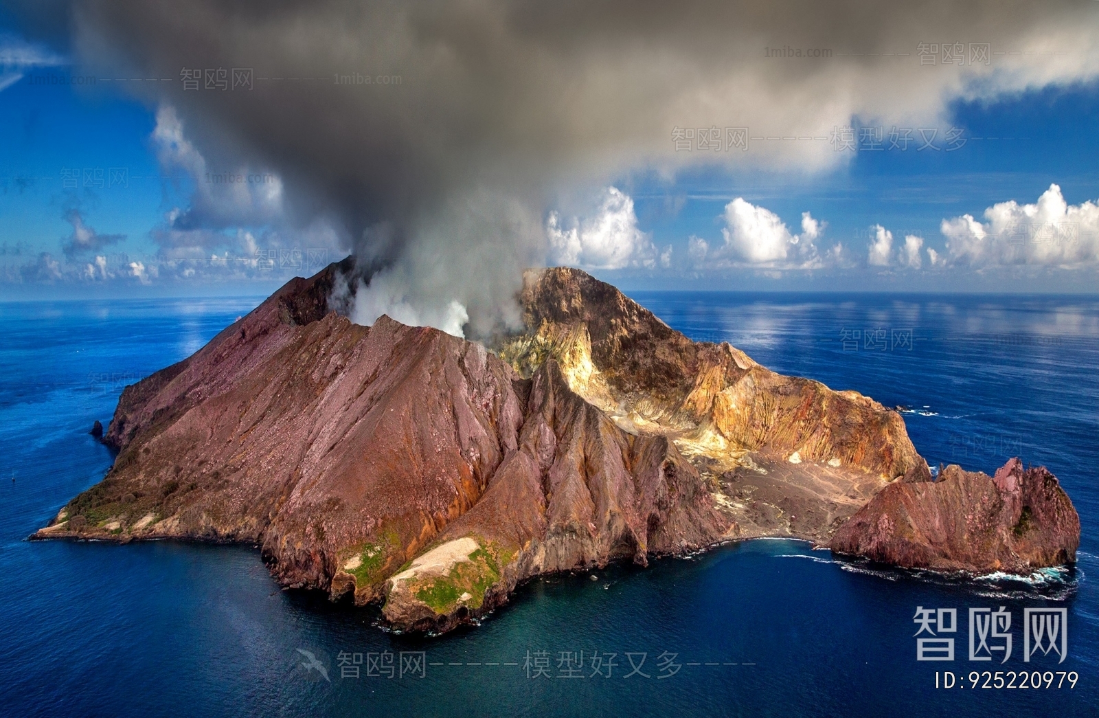 现代火山喷发风景