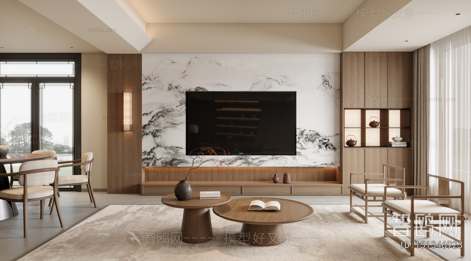 New Chinese Style A Living Room