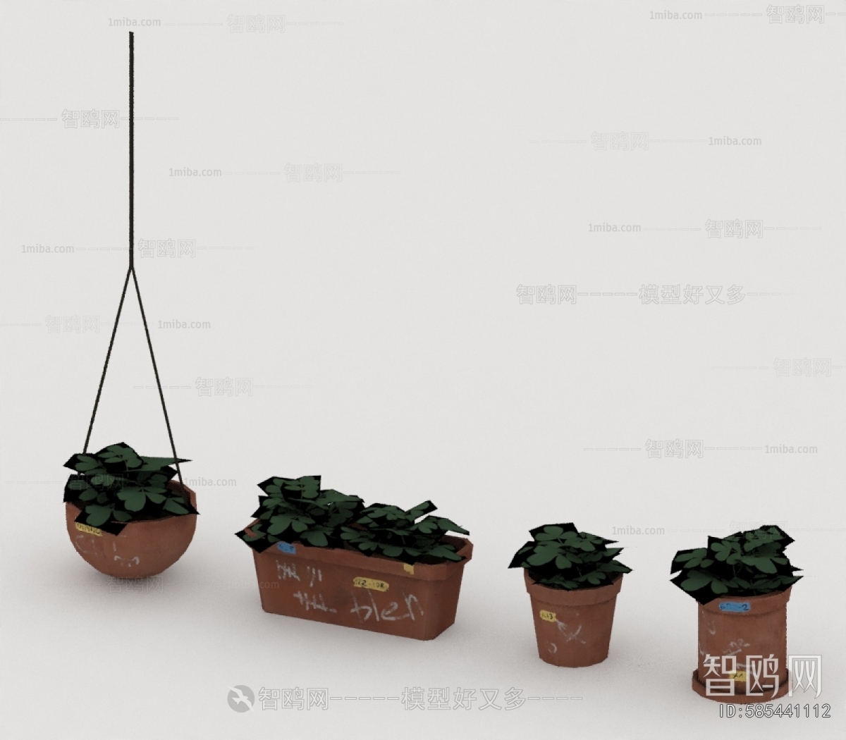 Modern Potted Green Plant