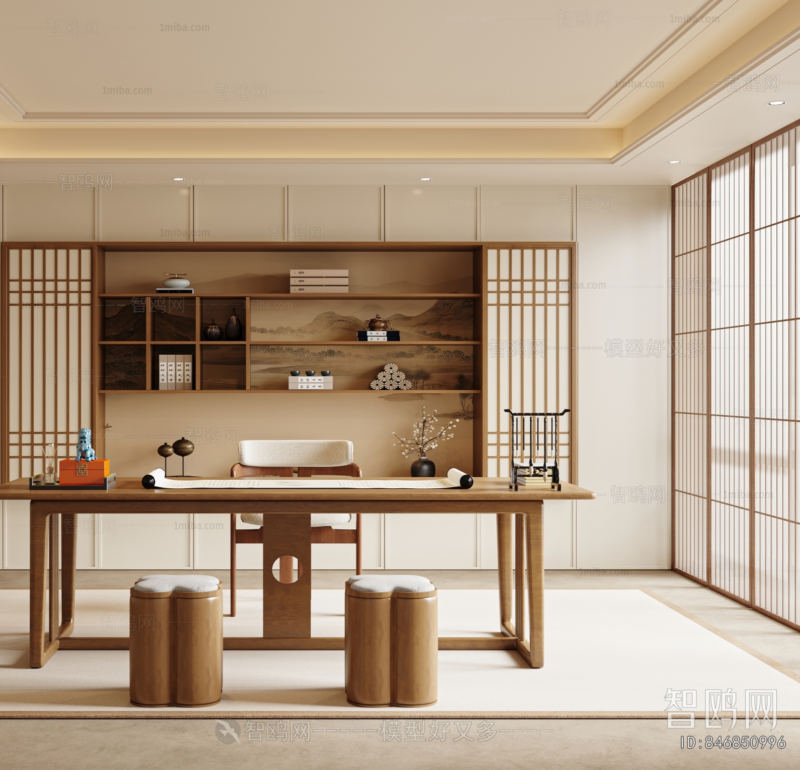 New Chinese Style Study Space