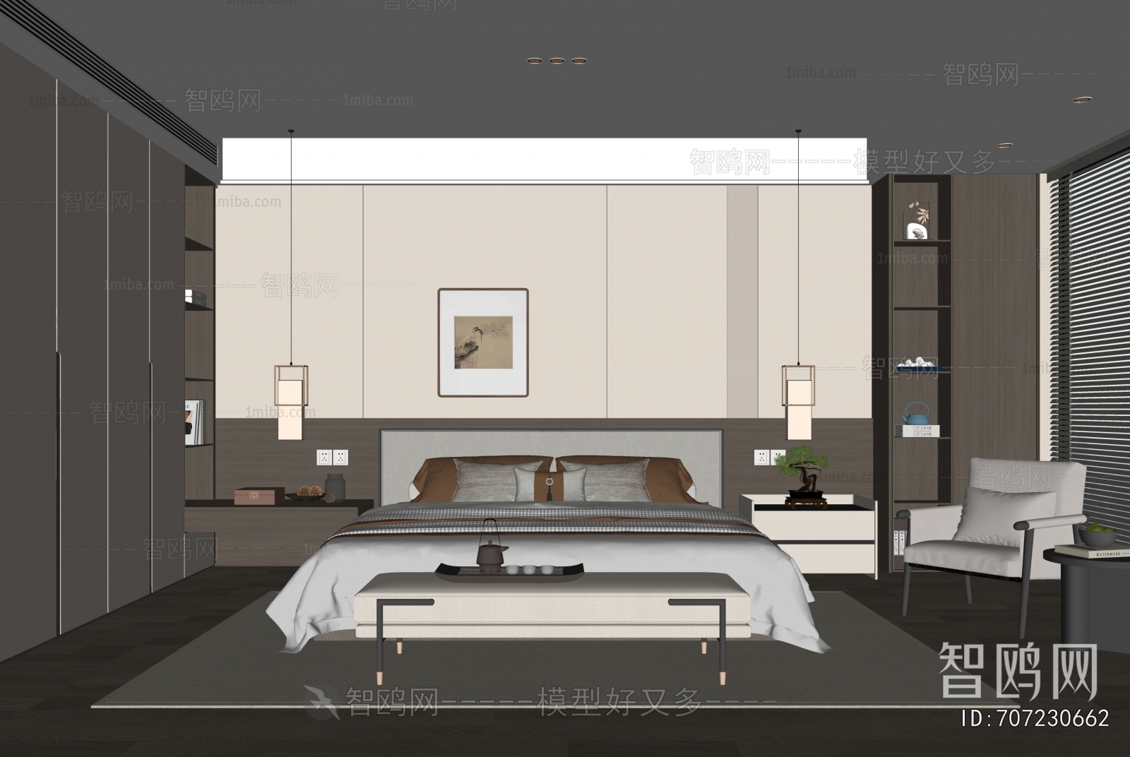 New Chinese Style Bedroom