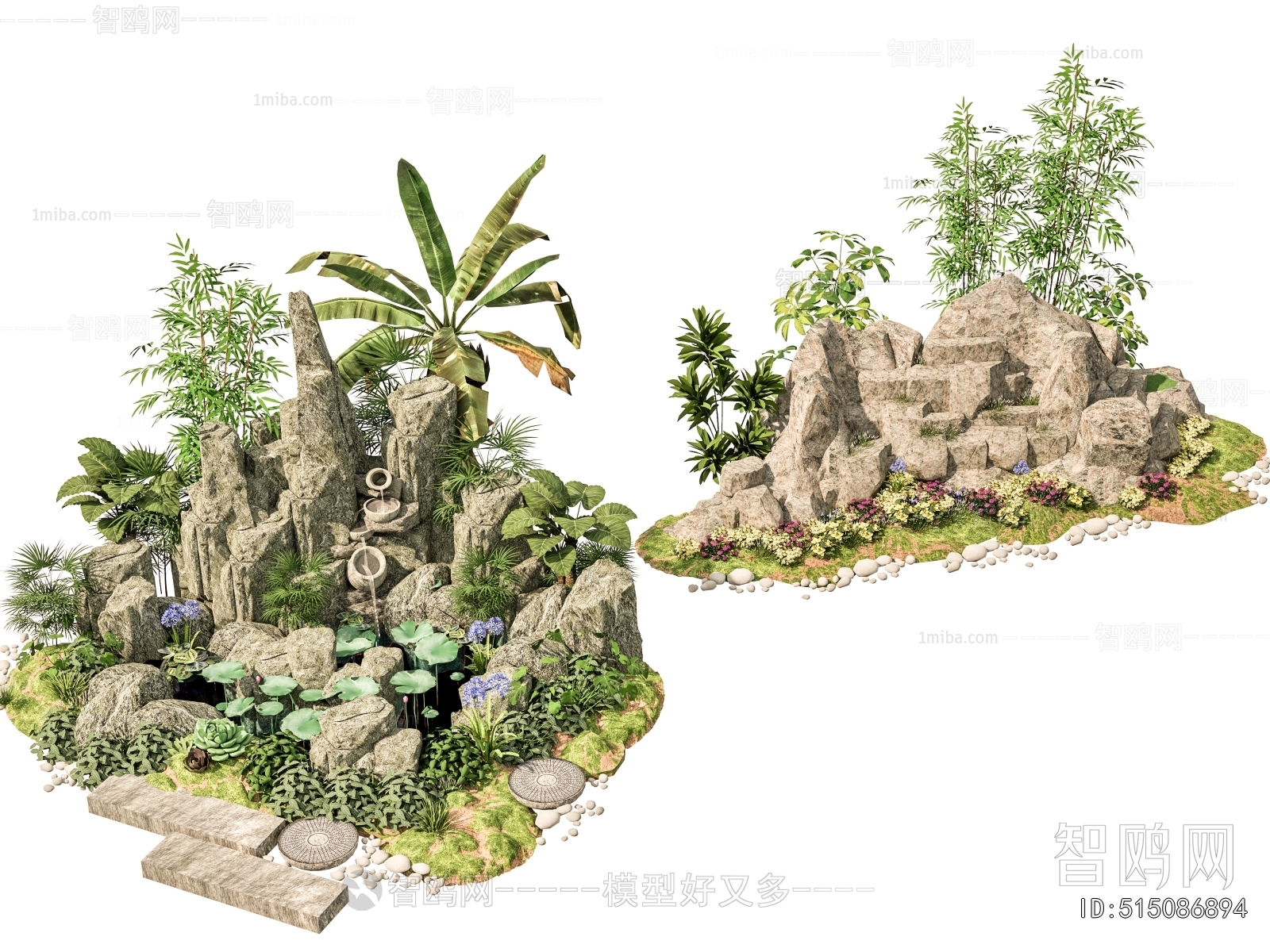 New Chinese Style Rockery Waterscape