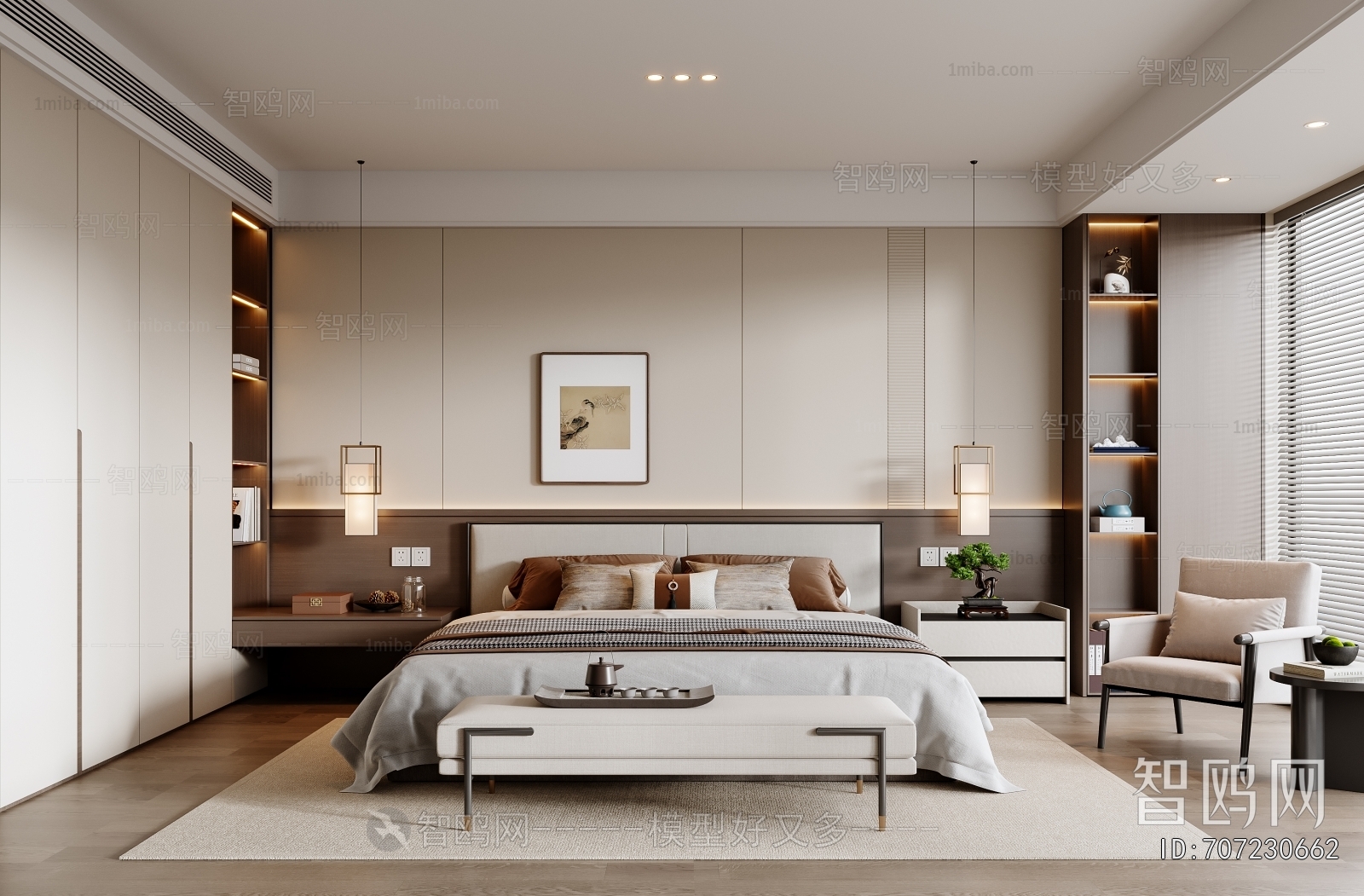 New Chinese Style Bedroom