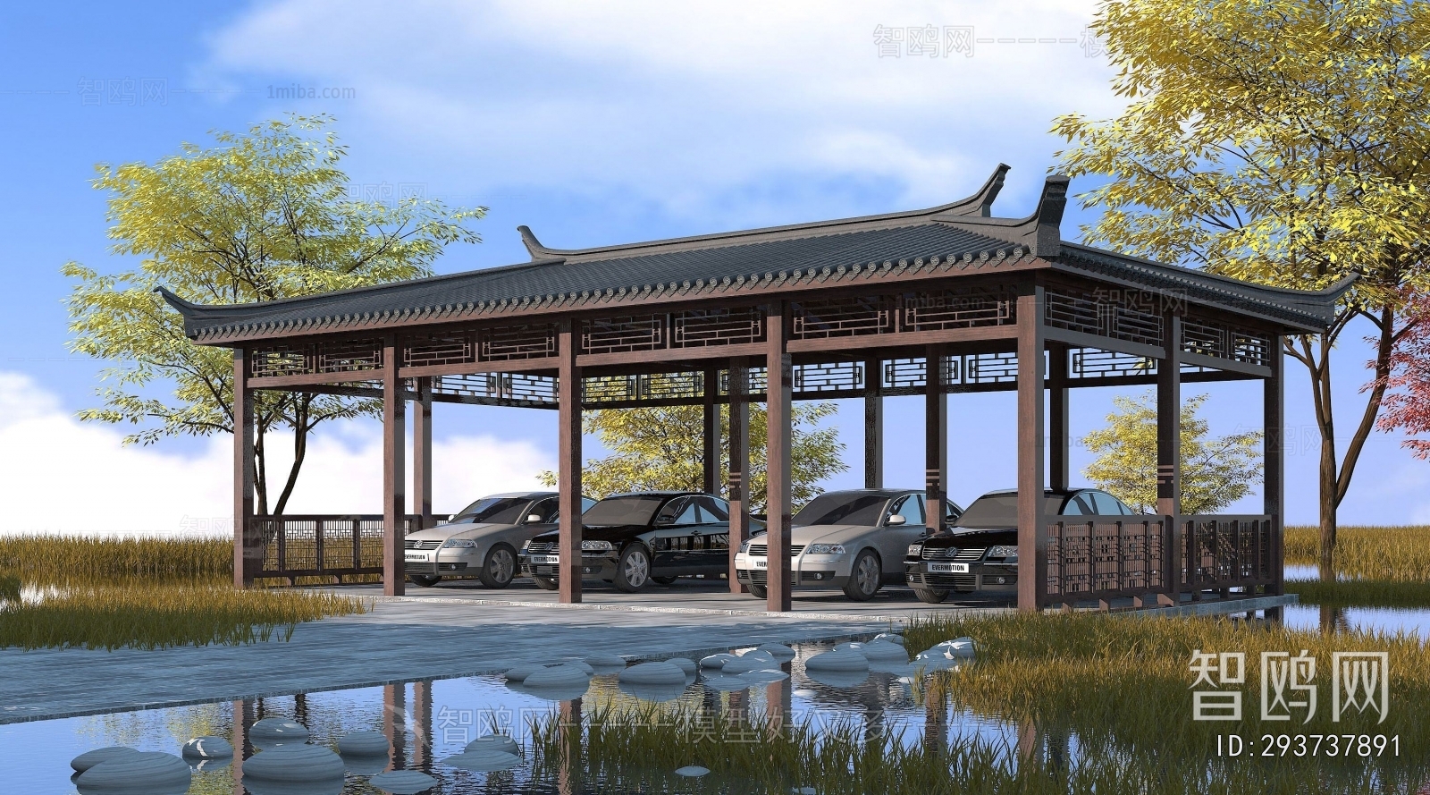 New Chinese Style Outdoor Parking Lot